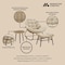 Manhattan Comfort Benson 6-Piece Patio Rocking Chair Set with Ottomans and Tables in Cream 2-OD-CV024-CR - alternate 4